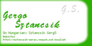 gergo sztancsik business card